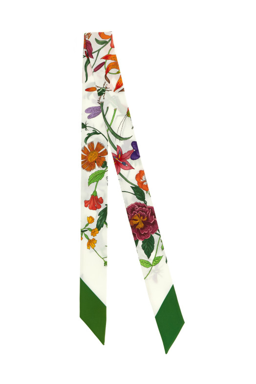 Шарф «Gucci Flora» зелёного цвета 8251213G0019067
