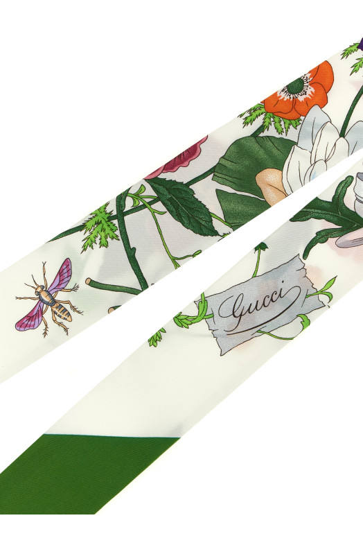 Шарф «Gucci Flora» зелёного цвета 8251213G0019067
