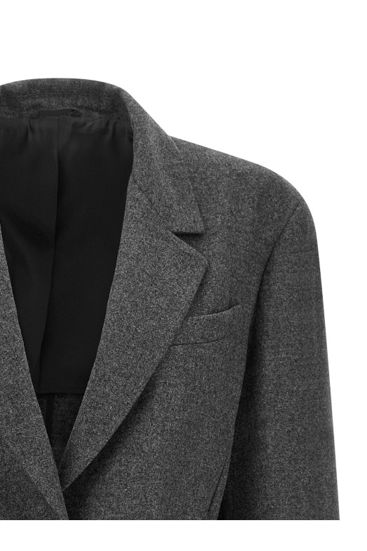 Однобортний блейзер сірого кольору BRUNELLO CUCINELLI MB1627645C032