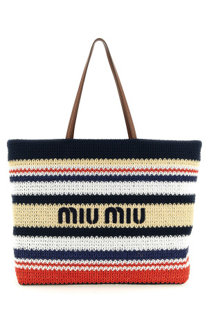 Large raffia shopping bag Multicolor