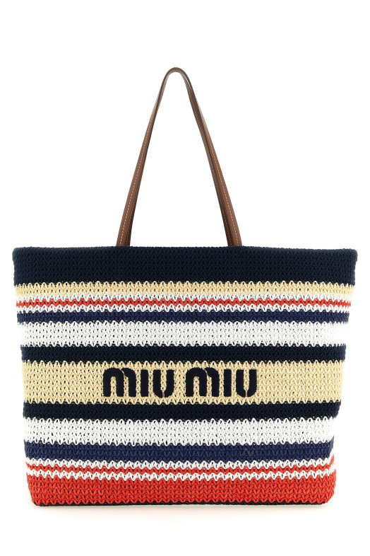 Large raffia shopping bag Multicolor