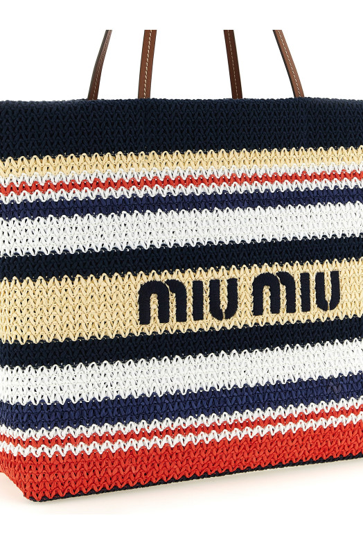 Large raffia shopping bag Multicolor