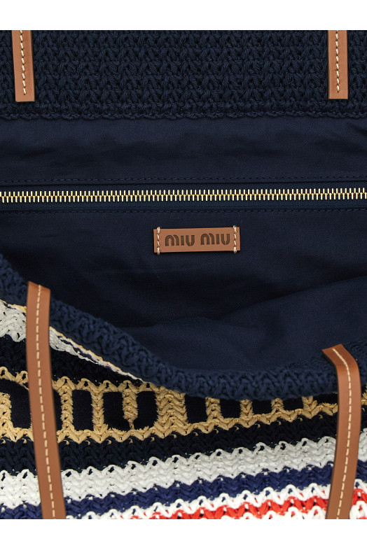 Large raffia shopping bag Multicolor