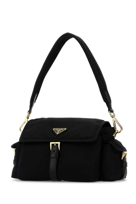 Чорна сумка через плече з ре-нейлону, чорна, PRADA (1BD394VNOORDLN)