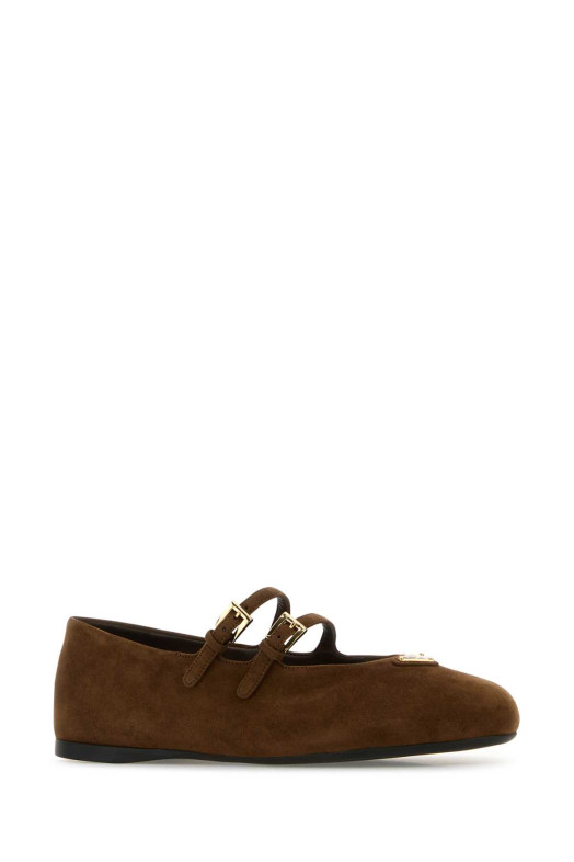 Brown suede ballerinas PRADA (1F794NF005008)