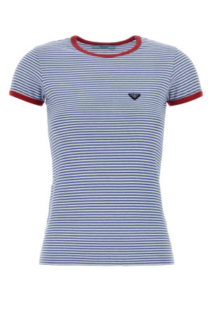 Embroidered cotton t-shirt PRADA (39658SOOO186H)