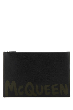 Black leather clutch ALEXANDER MCQUEEN (5604721AAQ5)