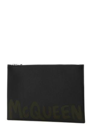Black leather clutch ALEXANDER MCQUEEN (5604721AAQ5)