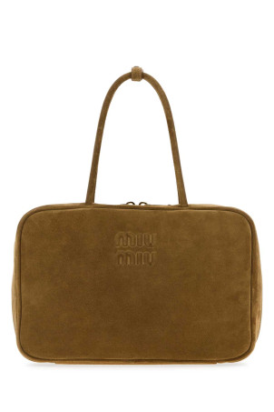 Beige suede handbag MIU MIU (5BB117VMON2CSS)