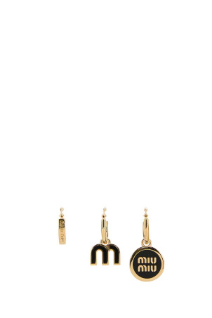 Gold metal earrings set Black MIU MIU (5IO1022F6T)