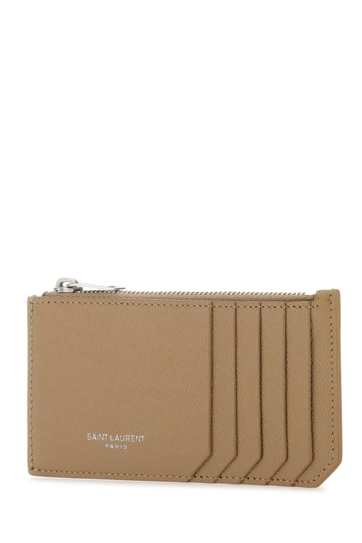 Biscuit leather card holder SAINT LAURENT (609362BTY0E)
