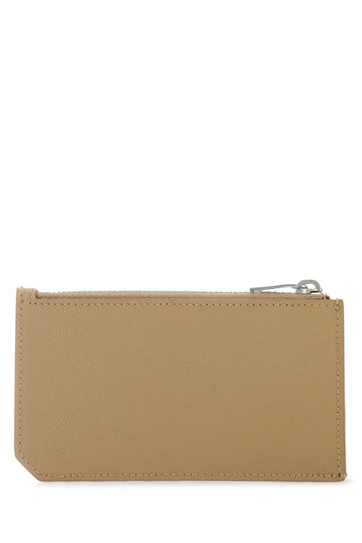 Biscuit leather card holder SAINT LAURENT (609362BTY0E)