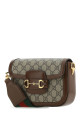 Міні-сумка через плече GUCCI Horsebit 1955 з тканини та шкіри GG Supreme (658574HUHHG)