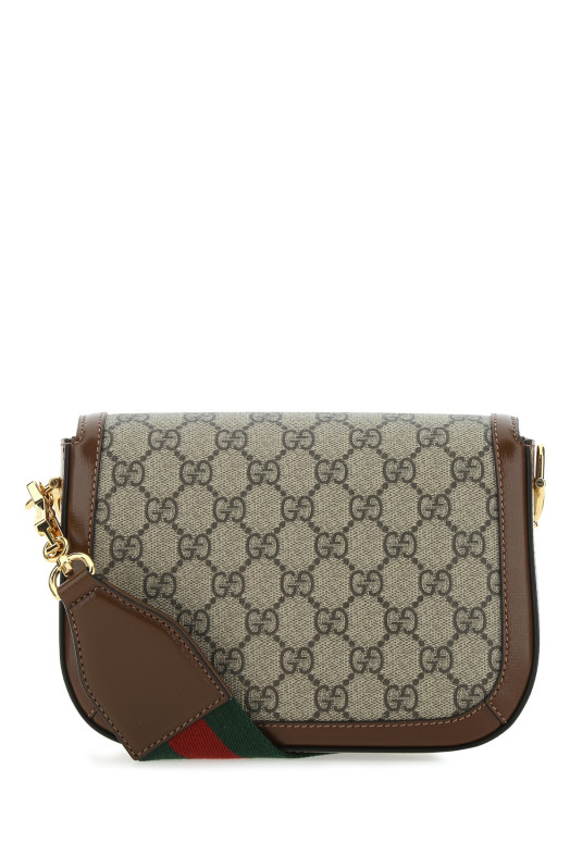 Міні-сумка через плече GUCCI Horsebit 1955 з тканини та шкіри GG Supreme (658574HUHHG)