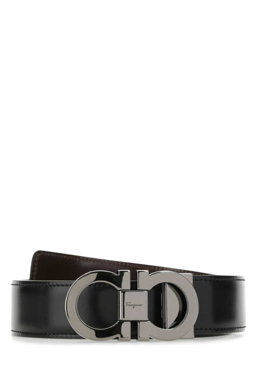 Black leather reversibile belt SALVATORE FERRAGAMO (679535644557)