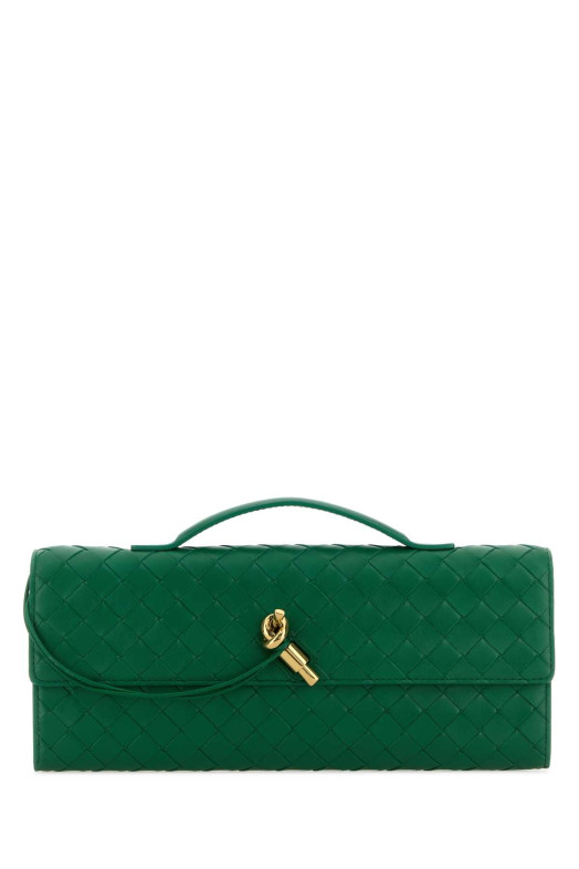 Зеленая кожаная сумочка Andiamo от BOTTEGA VENETA (741511VCPP3)