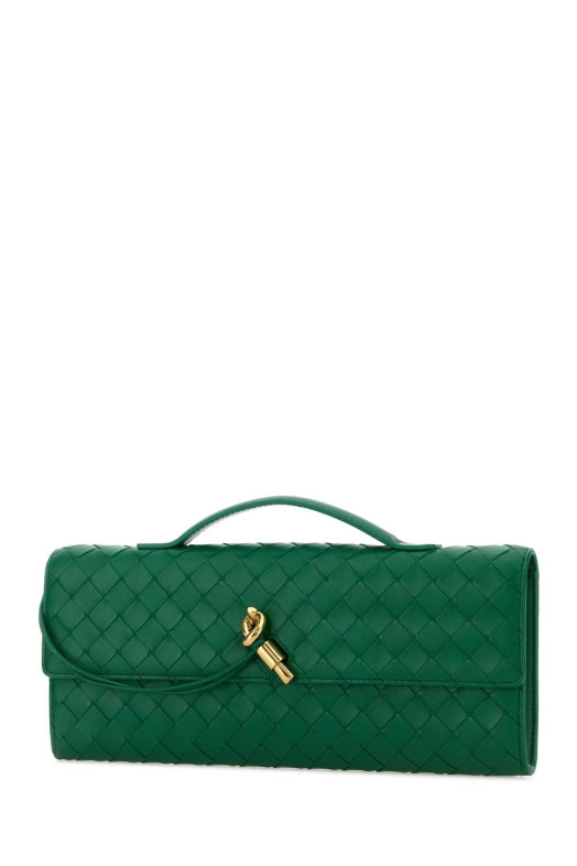 Зеленая кожаная сумочка Andiamo от BOTTEGA VENETA (741511VCPP3)