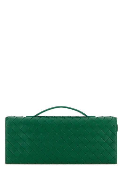 Зеленая кожаная сумочка Andiamo от BOTTEGA VENETA (741511VCPP3)