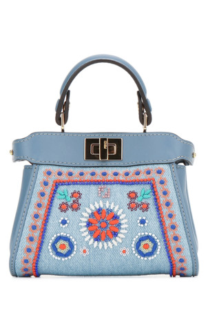 NANO PEEKABOO  DENIM RICAMO B FENDI (7AS294AY5X)