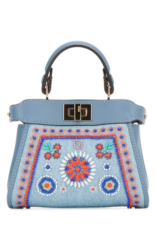 NANO PEEKABOO  DENIM С ВЫШИВКОЙ B FENDI (7AS294AY5X)