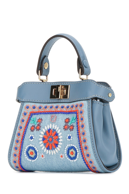 NANO PEEKABOO  DENIM С ВЫШИВКОЙ B FENDI (7AS294AY5X)