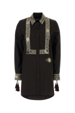 Chocolate silk shirt dress BURBERRY (8124631)