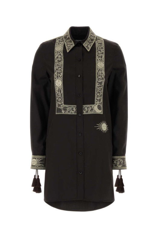 Chocolate silk shirt dress BURBERRY (8124631)