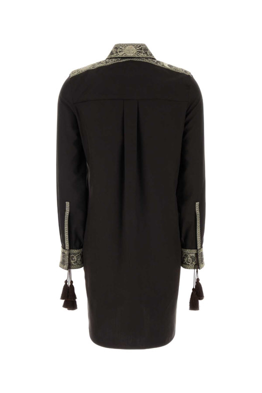 Chocolate silk shirt dress BURBERRY (8124631)