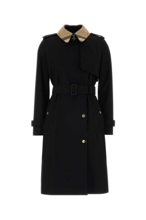 Black cotton trench coat Black BURBERRY (8129457)