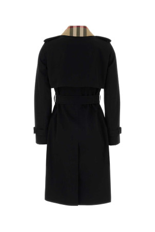 Black cotton trench coat Black BURBERRY (8129457)