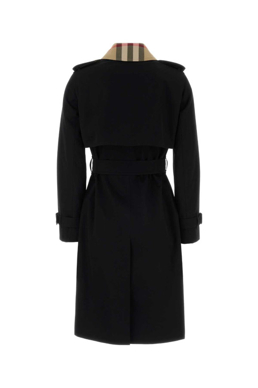 Black cotton trench coat Black BURBERRY (8129457)
