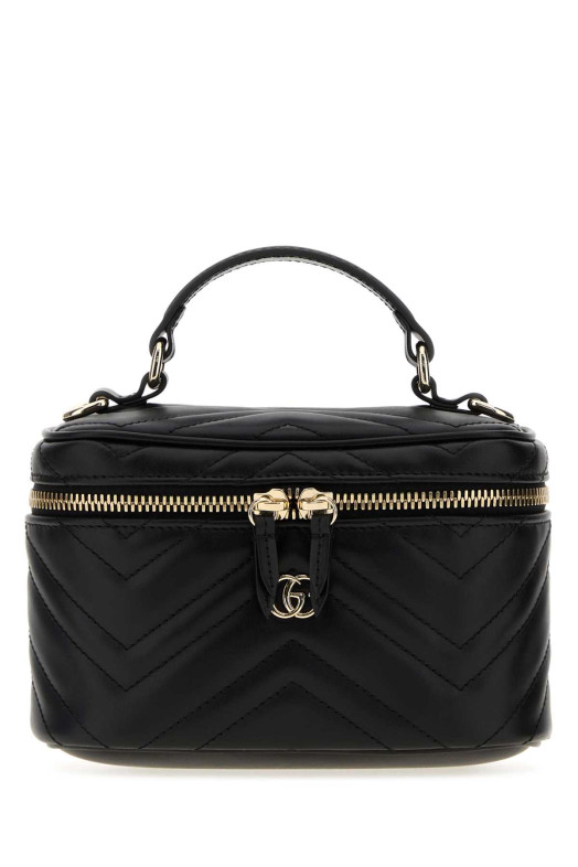 Black leather GG Marmont bucket bag Black GUCCI (837454AAET8)