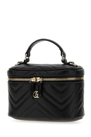 Black leather GG Marmont bucket bag Black GUCCI (837454AAET8)