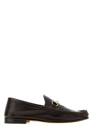 Dark brown leather Gucci Lugano loafers GUCCI (864119AAF3Q)