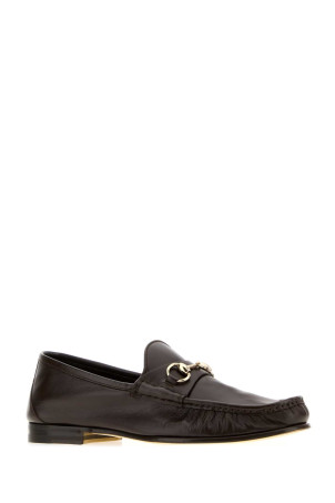 Dark brown leather Gucci Lugano loafers GUCCI (864119AAF3Q)