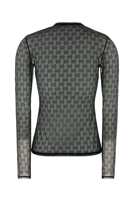 Черный топ из сетки GUCCI (866246XUAOY)