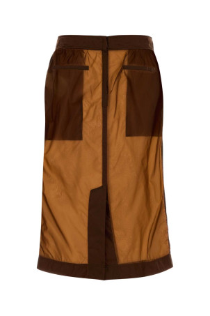 Chocolate nylon skirt SAINT LAURENT (870894Y8J40)