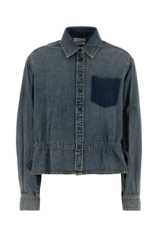 Джинсовая рубашка ALEXANDER MCQUEEN (871832QMAD8)