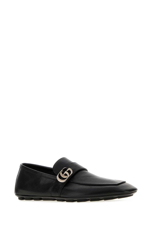 Black leather loafers Black GUCCI (874862AAGSG)