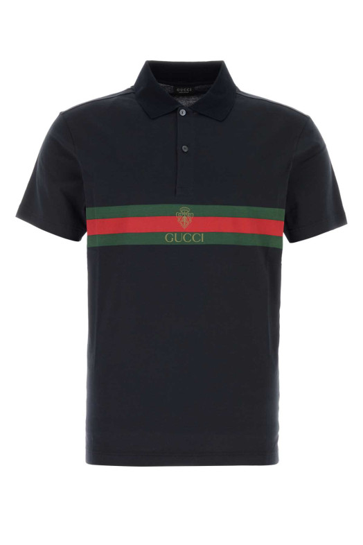 Black cotton polo shirt GUCCI (875092XJH0U)