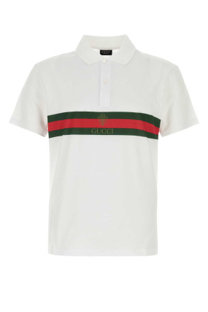 Белая хлопковая рубашка-поло GUCCI (875092XJH0U)