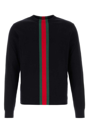 Midnight blue cotton sweater GUCCI (875177XKFPC)