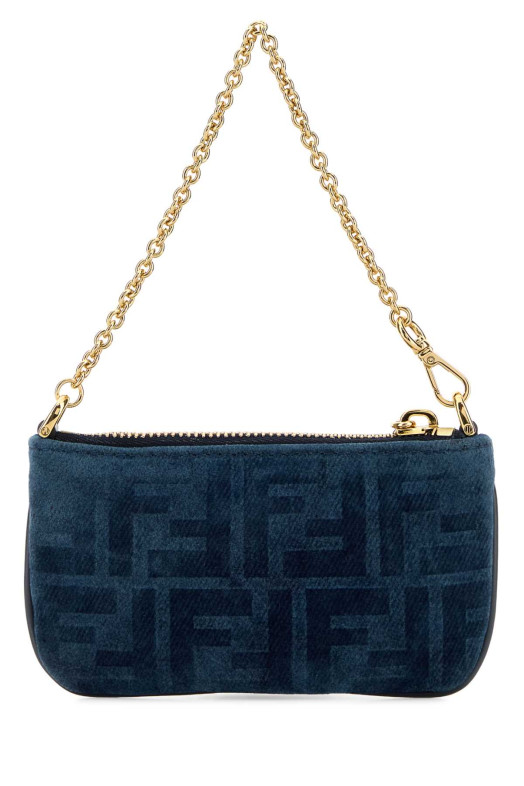 Міні-сумочка з синього оксамиту FENDI (8M0535AW5H)