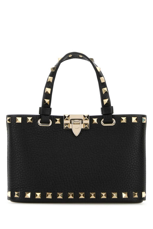 Black leather Rockstud handbag Black VALENTINO GARAVANI (9W2P0AT0VSH)