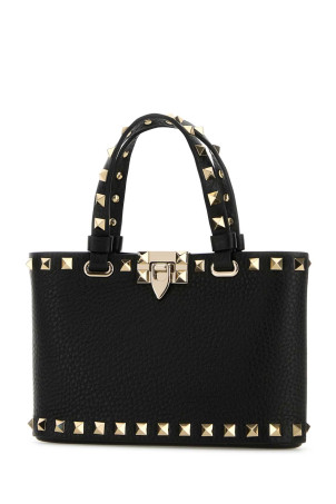 Black leather Rockstud handbag Black VALENTINO GARAVANI (9W2P0AT0VSH)