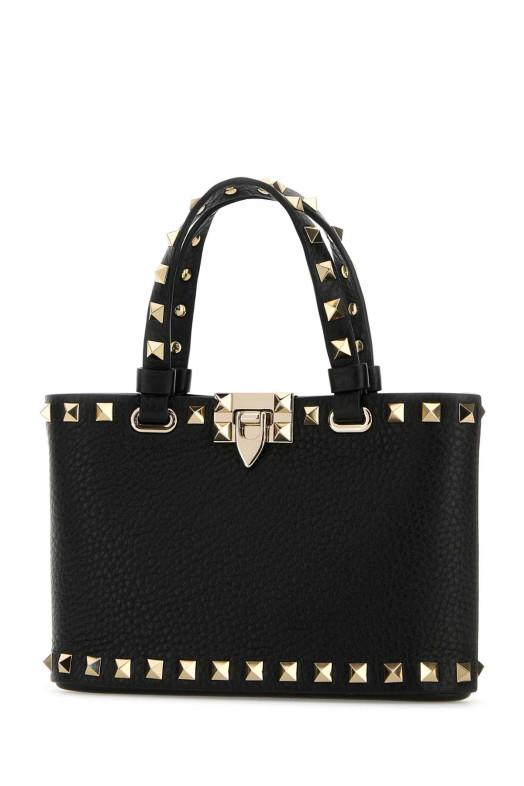 Black leather Rockstud handbag Black VALENTINO GARAVANI (9W2P0AT0VSH)