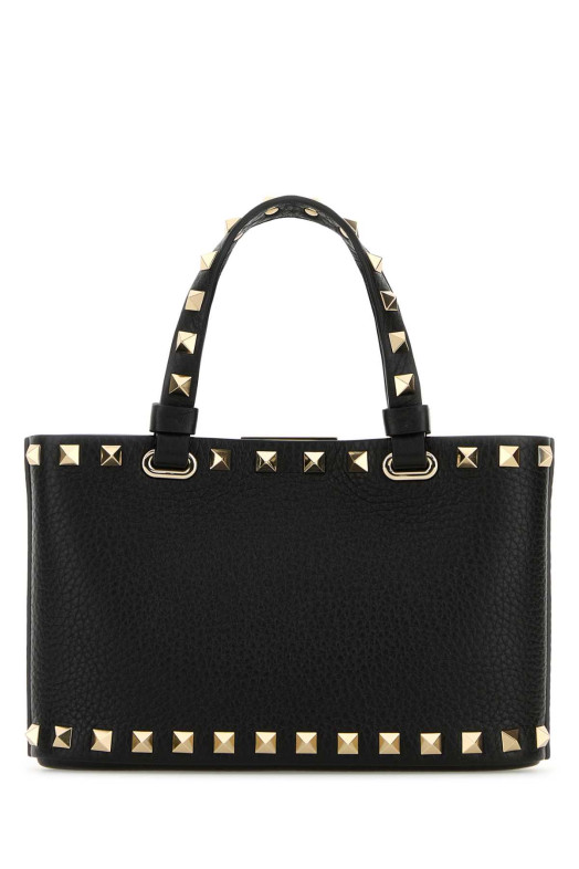 Black leather Rockstud handbag Black VALENTINO GARAVANI (9W2P0AT0VSH)