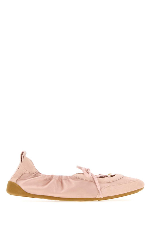 Балетки Chloé Kick з рожевого атласу та замші (CHLOE, CH26U19SVH) CHLOÉ