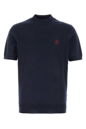 Темно-синя трикотажна футболка BRUNELLO CUCINELLI (M29800104)