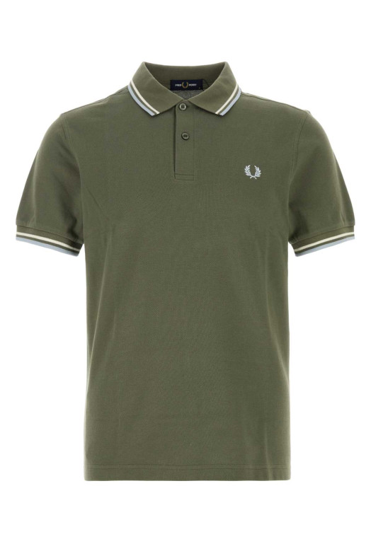 Поло из пике армейского зеленого цвета FRED PERRY (M3600P)